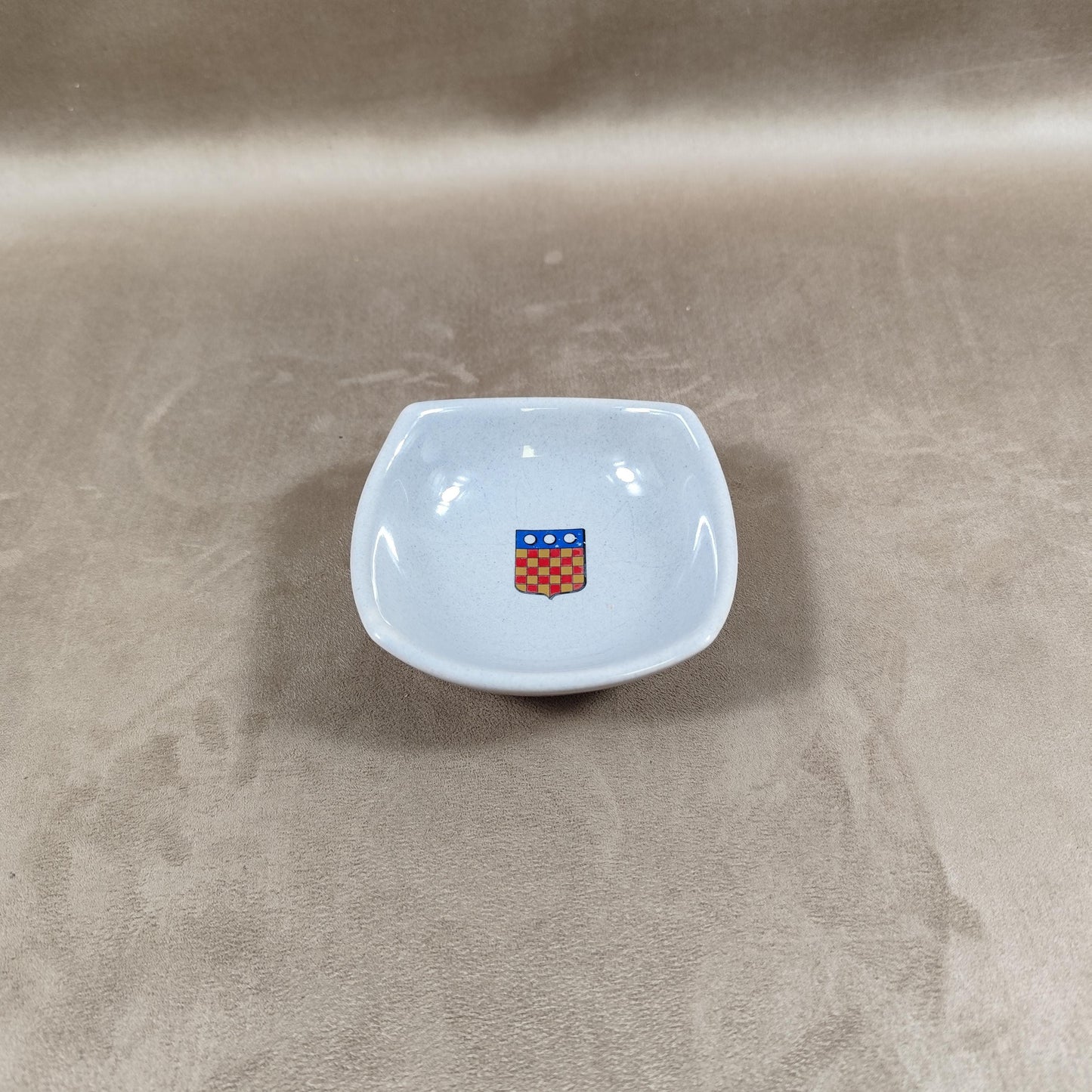 Cendrier Publicitaire Champagne Philipponnat en faience grise par Villenauxe Made in France Vintage 1970