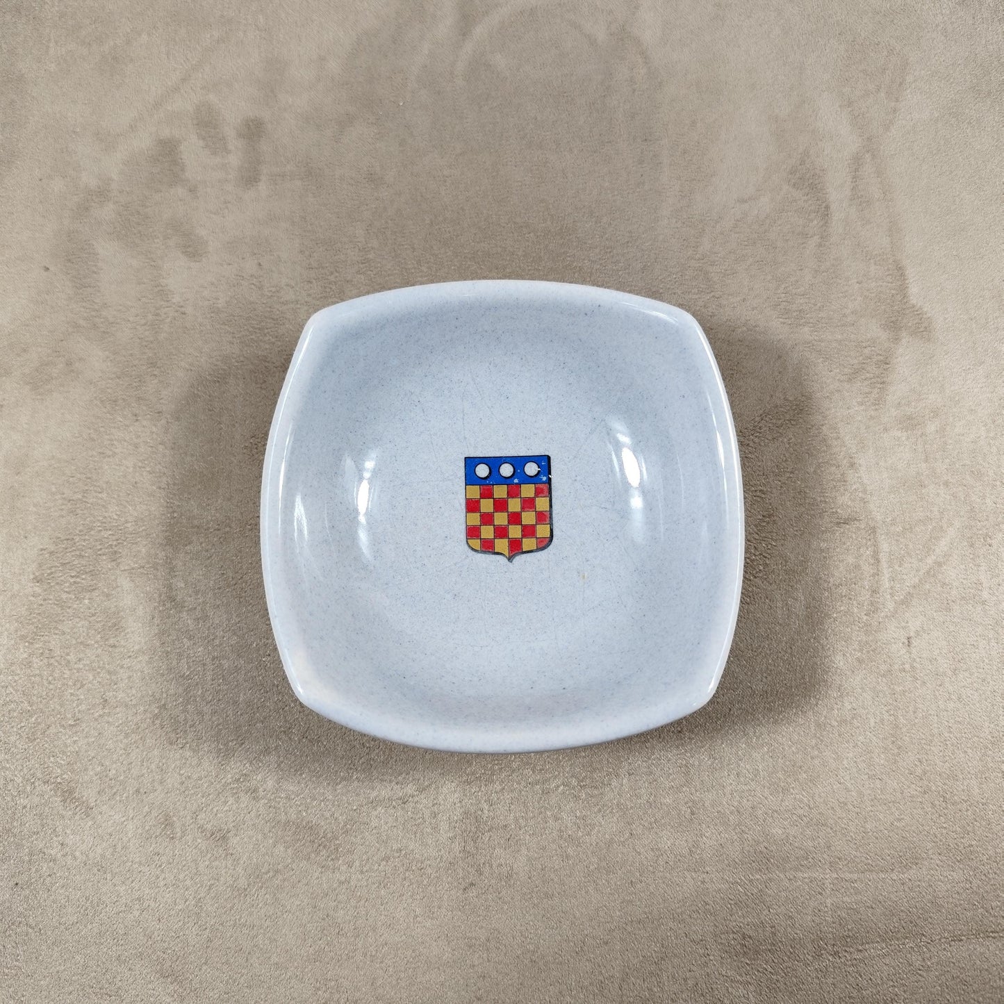Cendrier Publicitaire Champagne Philipponnat en faience grise par Villenauxe Made in France Vintage 1970