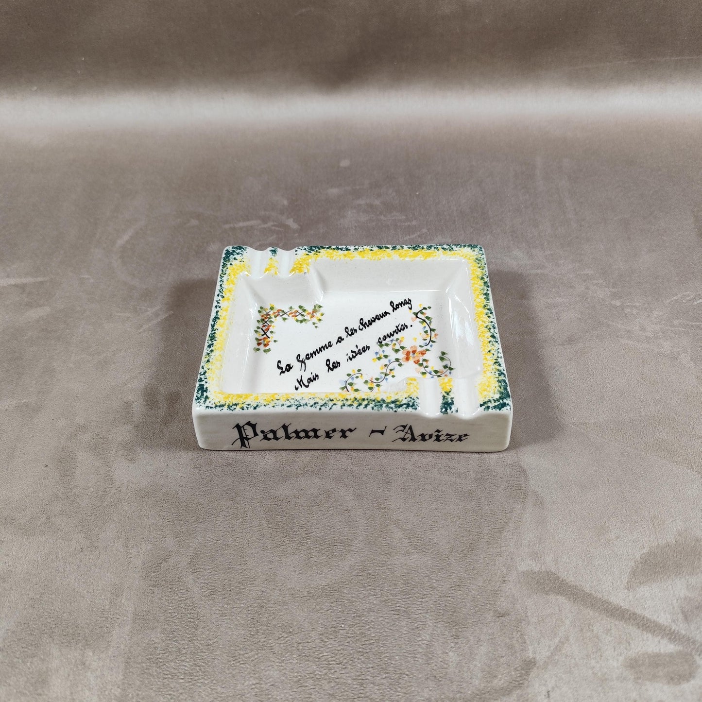 Cendrier Publicitaire Champagne Palmer en faience Made in France Vintage 1970