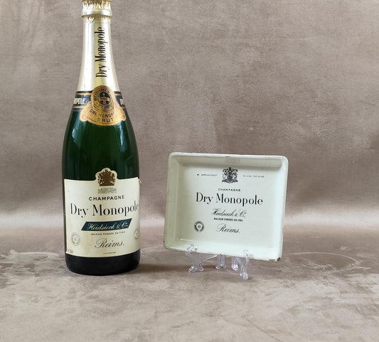 Cendrier Champagne Heidsieck & Co Dry Monopole en céramique Keller et Guérin Lunéville Made in France Vintage 1980