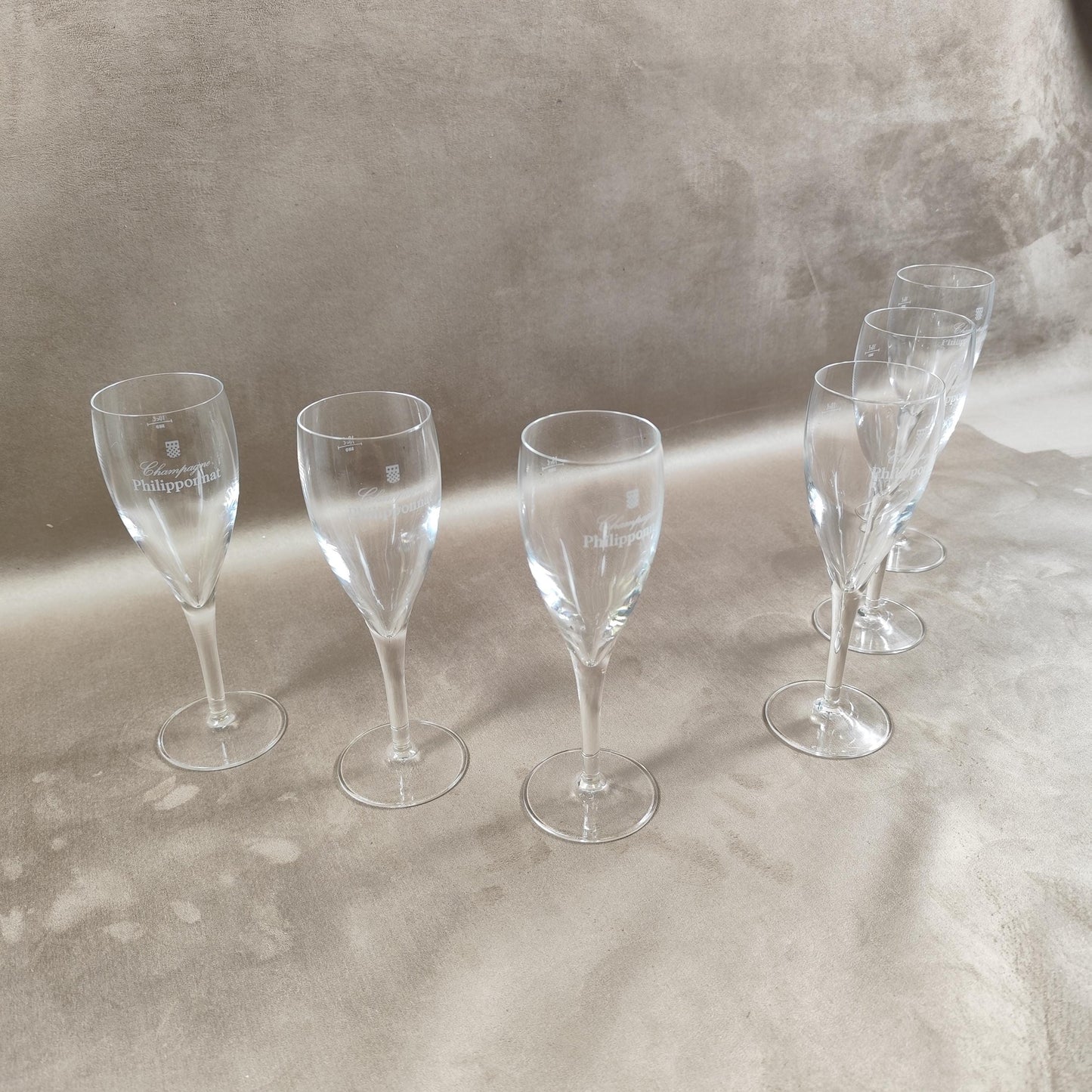Lot de 6 Flûtes Champagne Philipponnat Made in France Vintage 1970