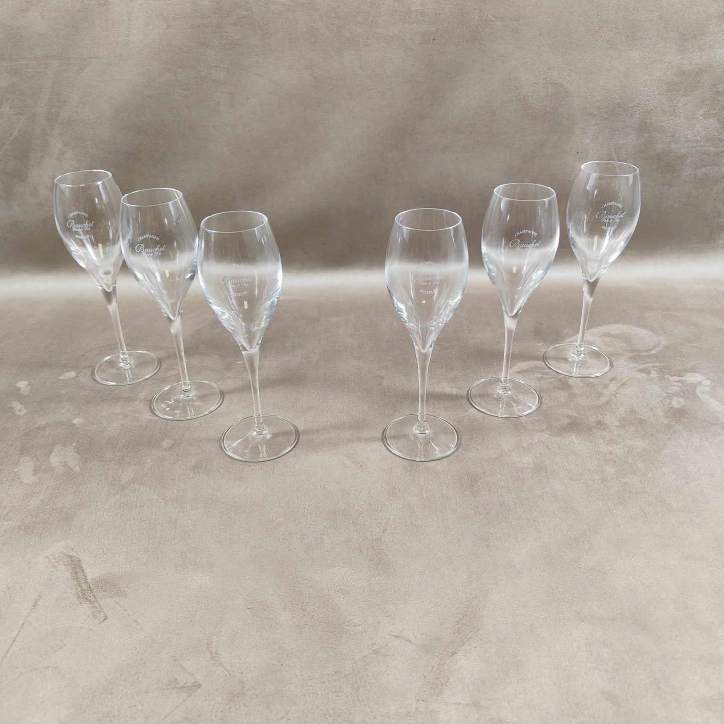 Lot de 6 flutes Champagne Bauchet père & fils Made in France Vintage 1980