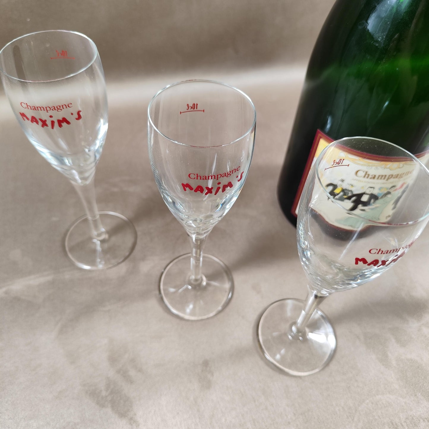 Lot de 6 flûtes à Champagne Maxim's de Paris Made in France Vintage 1990