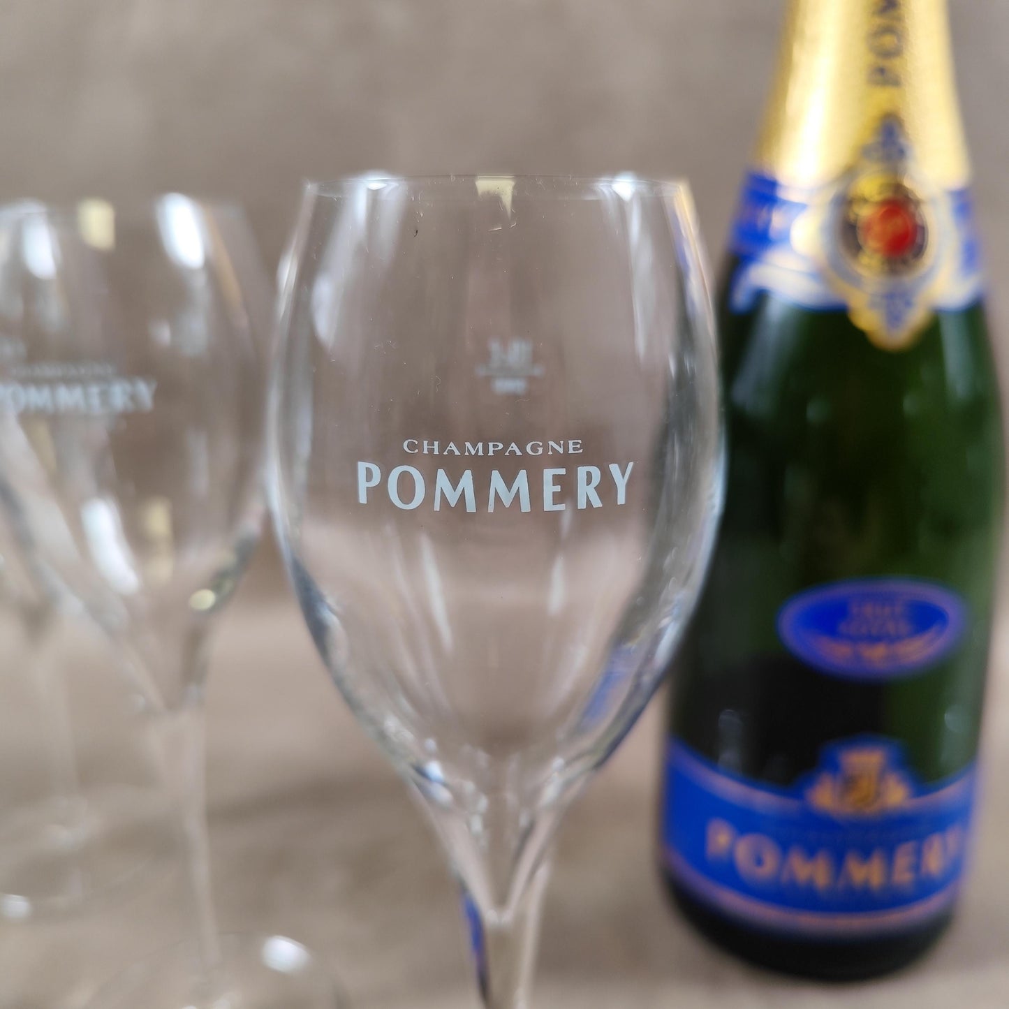 Lot de 6 flutes en cristal Champagne Pommery Made in France Vintage 1980