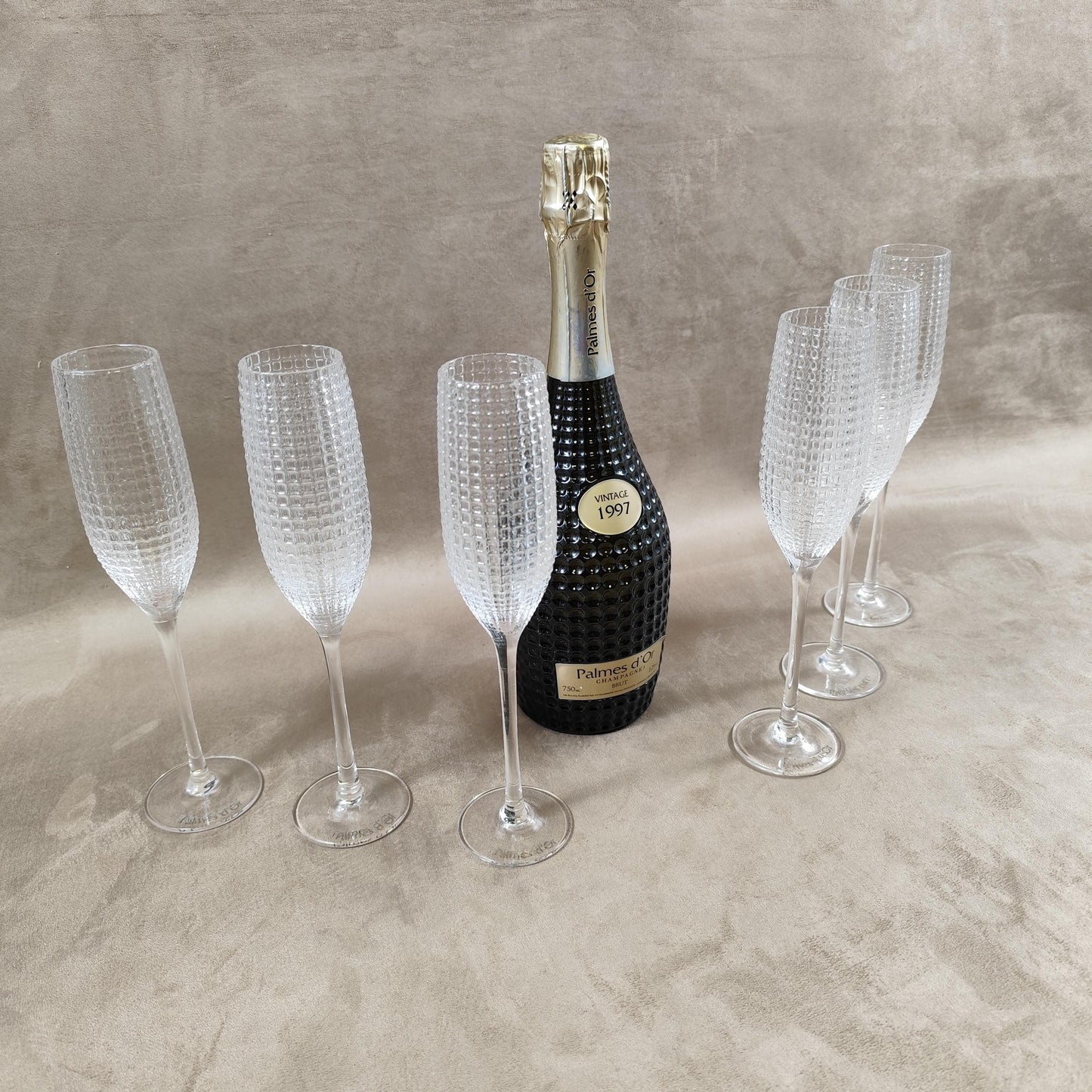 Lot de 6 flutes à Champagne Nicolas Feuillatte Palme d'or Made in France Vintage 1990