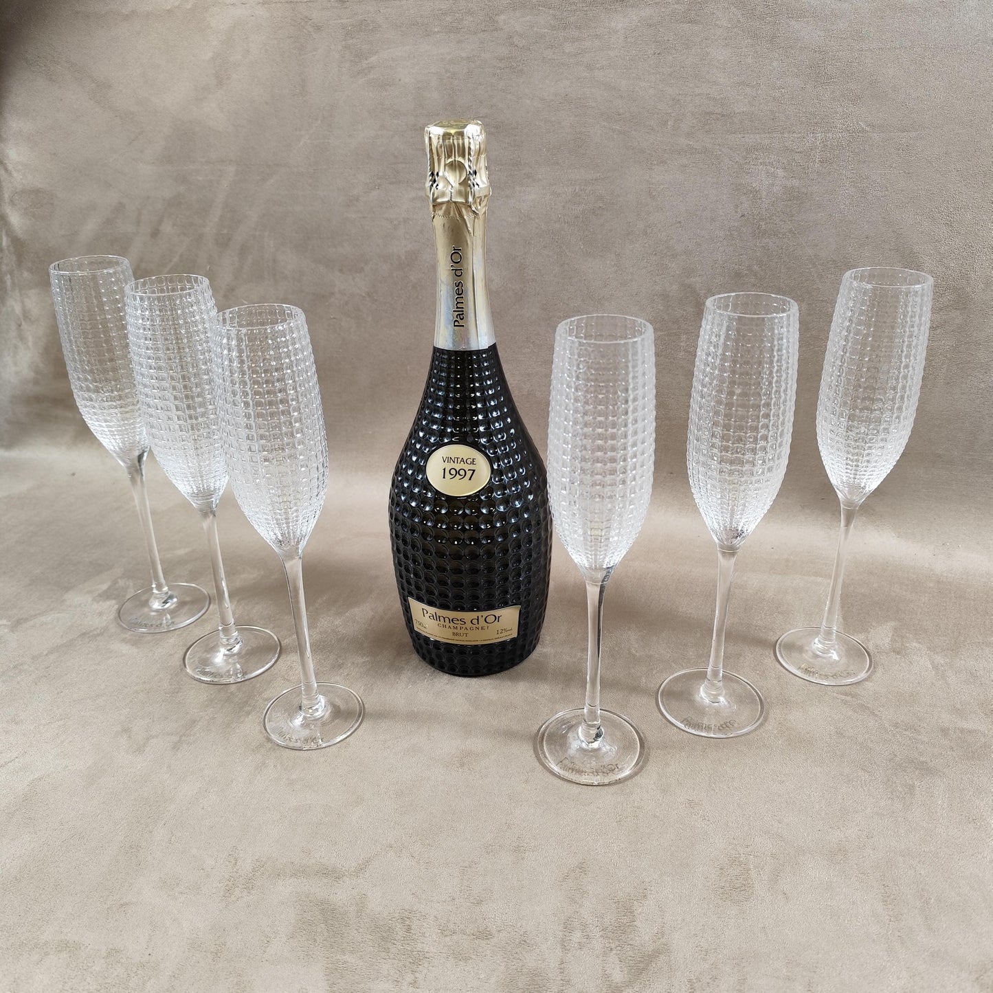 Lot de 6 flutes à Champagne Nicolas Feuillatte Palme d'or Made in France Vintage 1990