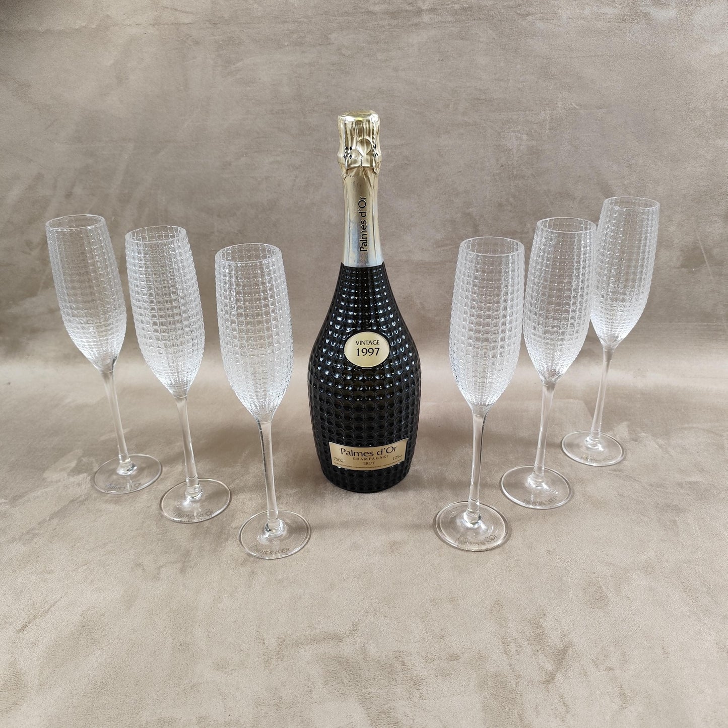 Lot de 6 flutes à Champagne Nicolas Feuillatte Palme d'or Made in France Vintage 1990