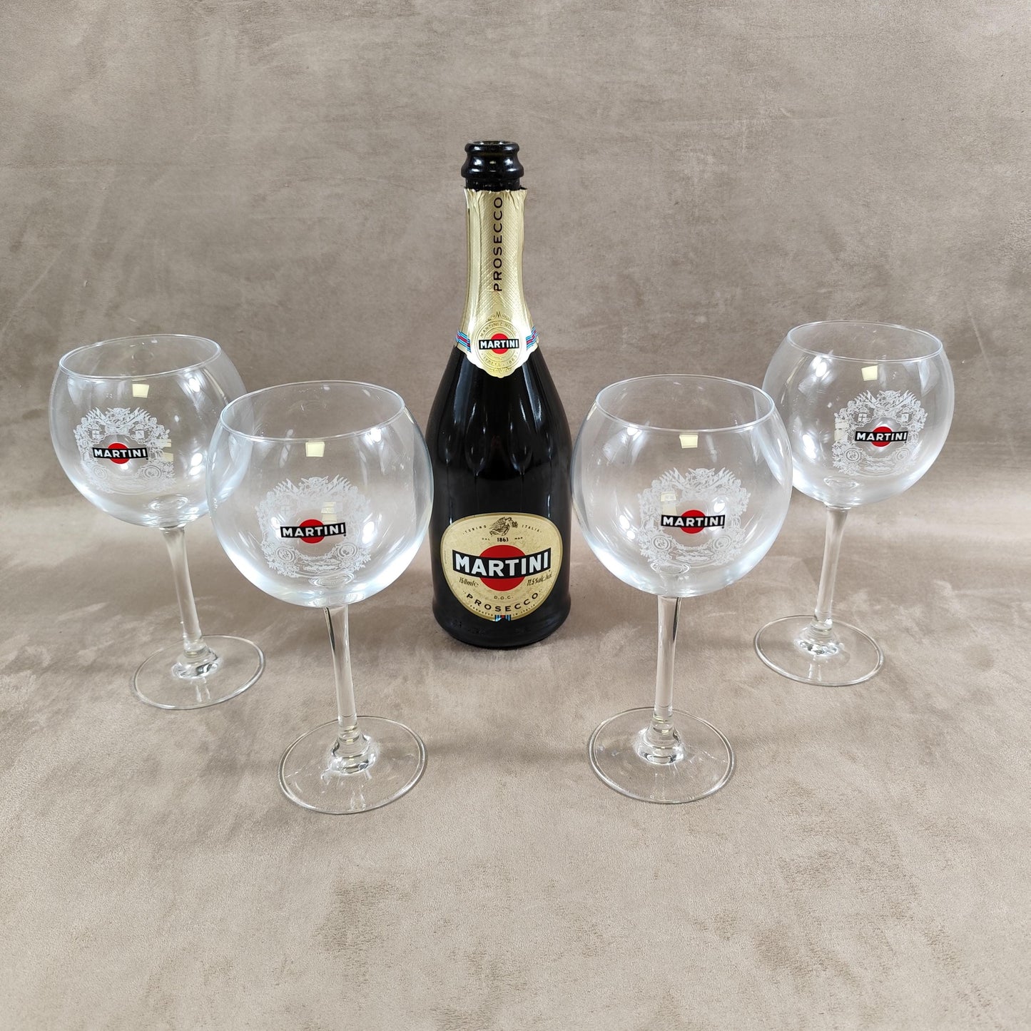 Lot de 4 verres Martini Made in France Vintage 1990