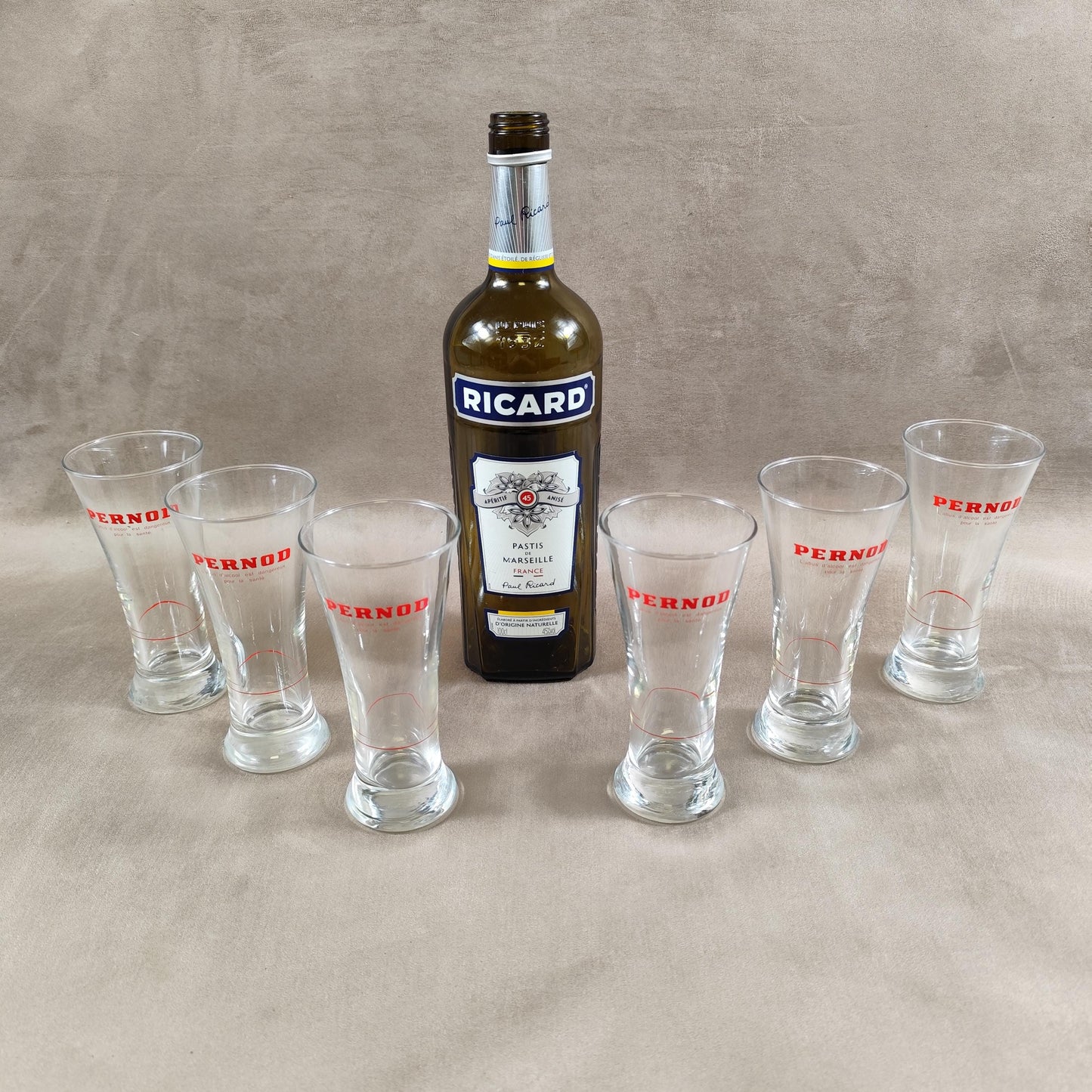 Lot de 6 verres publicitaire PERNOD Made in France Vintage 1990