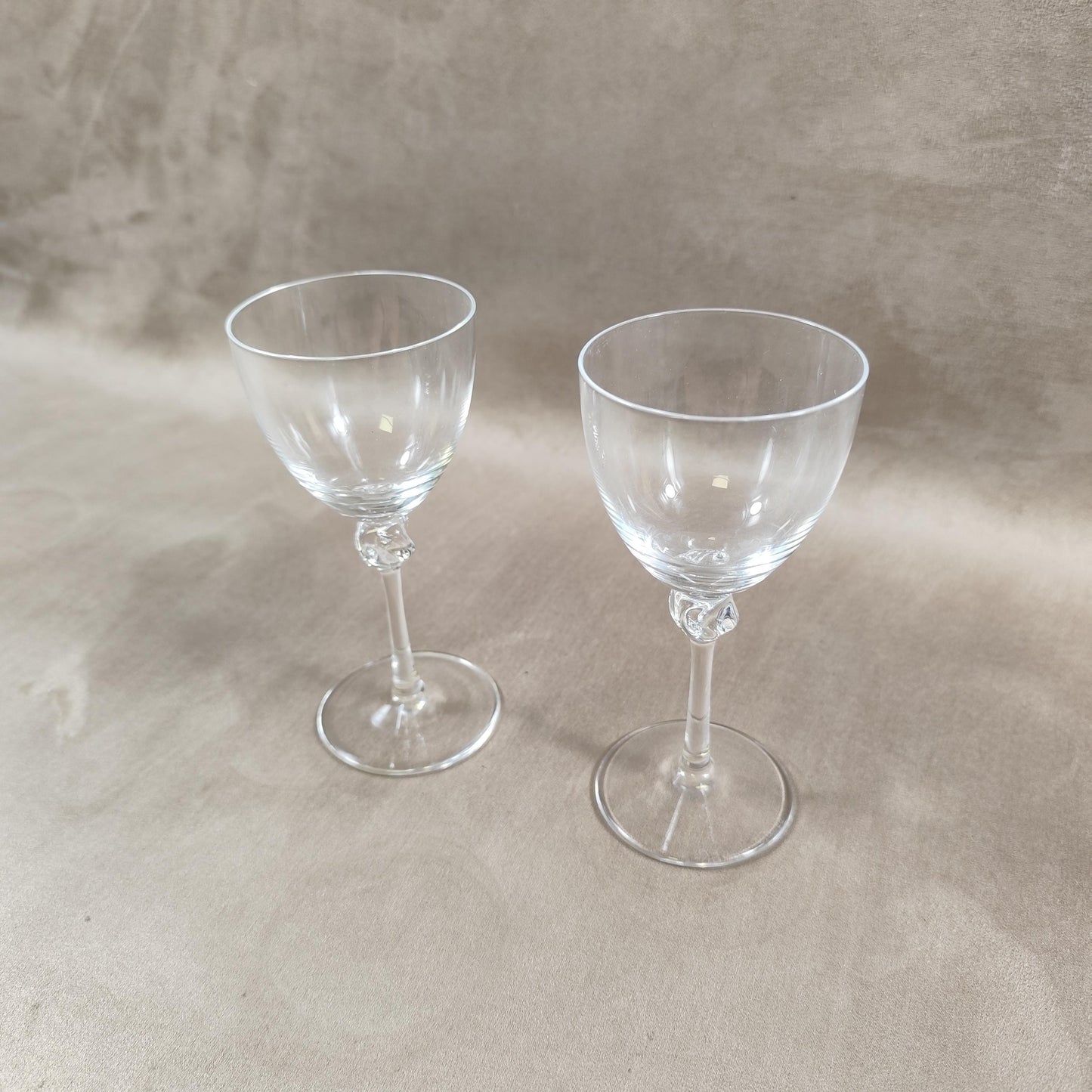 Lot de 2 verres DAUM en cristal Made in France Vintage 1960
