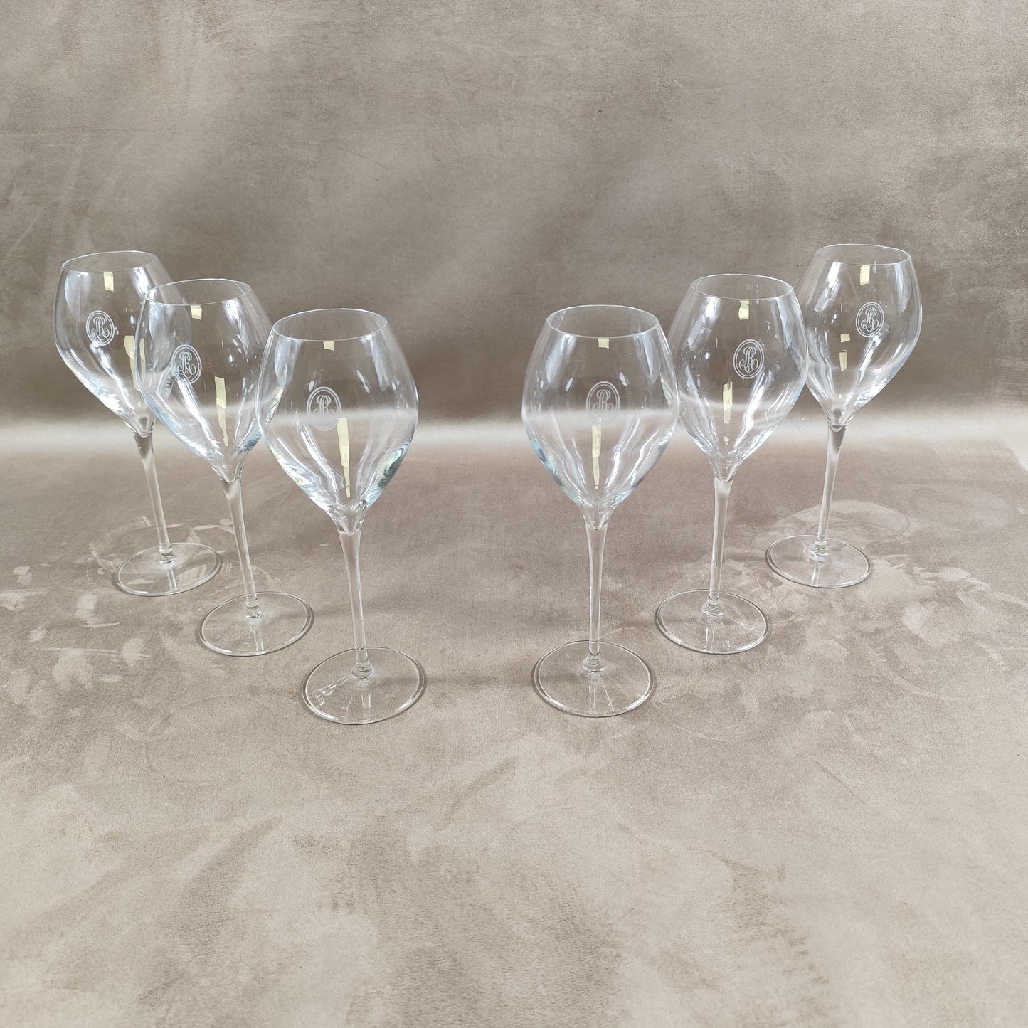 RARE Lot de 6 flutes en Cristal Champagne Louis Roederer Reims Made in France Vintage 1980