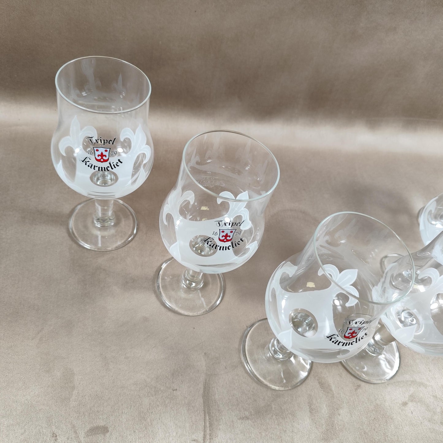 Lot de 6 verres à bière Tripel Karmeliet Made in France Vintage 2000
