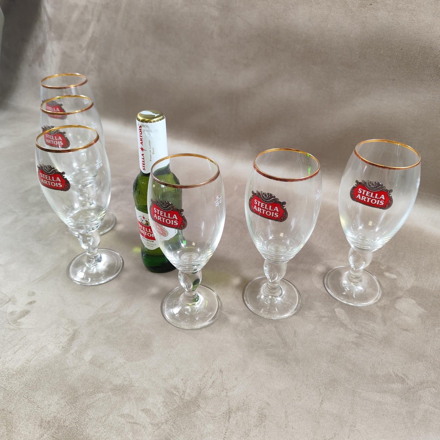Lot de 6 verres à bière Stella Artois en verre Made in France Vintage 1980