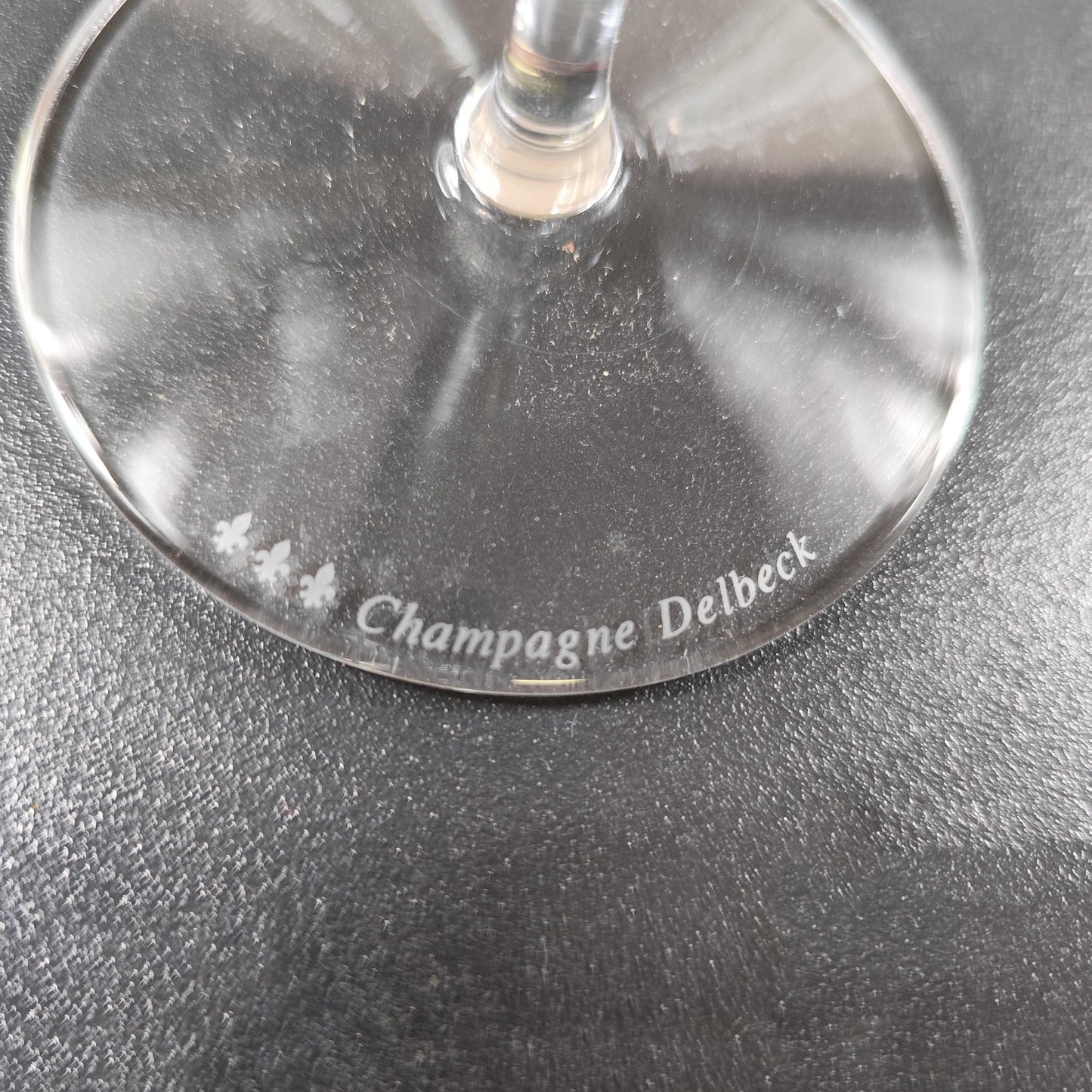 Lot 6 Flûtes à Champagne en Cristal Champagne Delbeck Made in France Vintage 1960