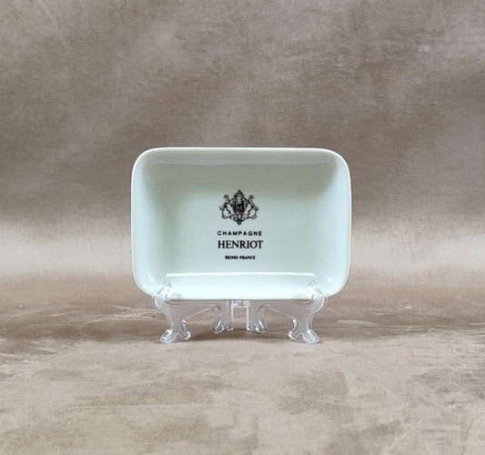 Cendrier Publicitaire Champagne Henriot en faience par Villenauxe Made in France Vintage 1980