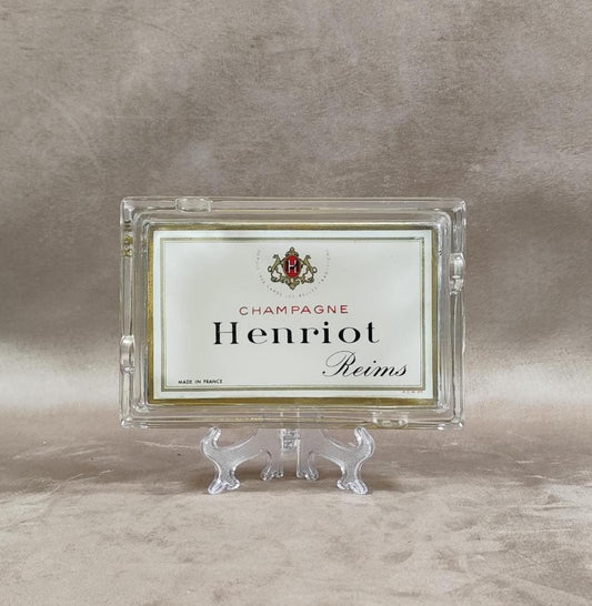 Cendrier publicitaire Champagne Henriot en verre Made in France Vintage 1970