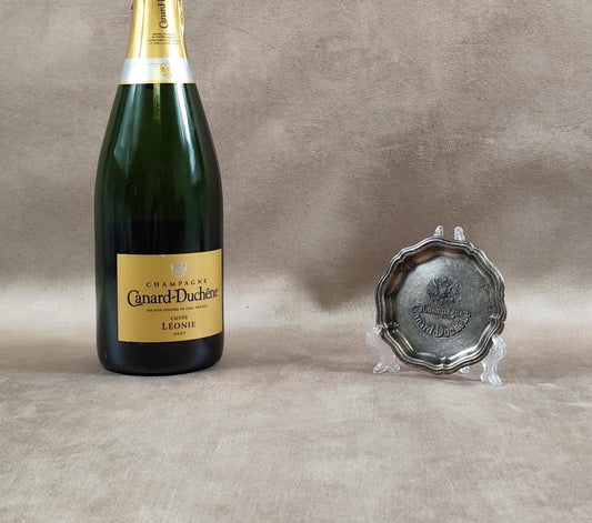 Cendrier publicitaire Champagne Canard-Duchêne en métal Made in France Vintage 1990