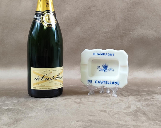 Cendrier Publicitaire Champagne De Castellane en verre Made in France Vintage 1970