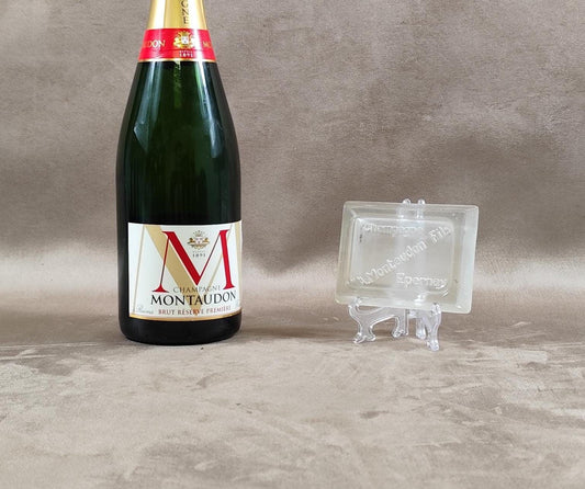 Cendrier Publicitaire Champagne Montaudon Fils en verre Made in France Vintage 1970