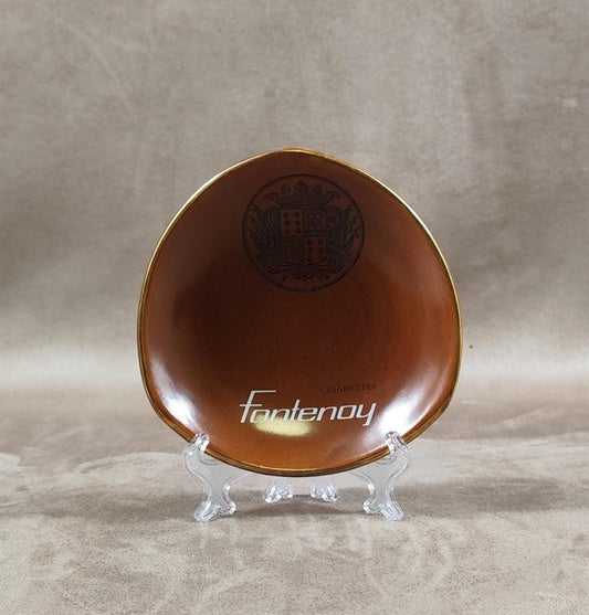 Cendrier Publicitaire Cigarettes Fontenoy en faience Made in France Vintage 1970