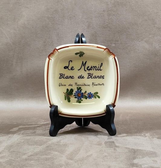 Cendrier Publicitaire Union des Propriétaires Récoltants Le Mesnil en faience Made in France 1970