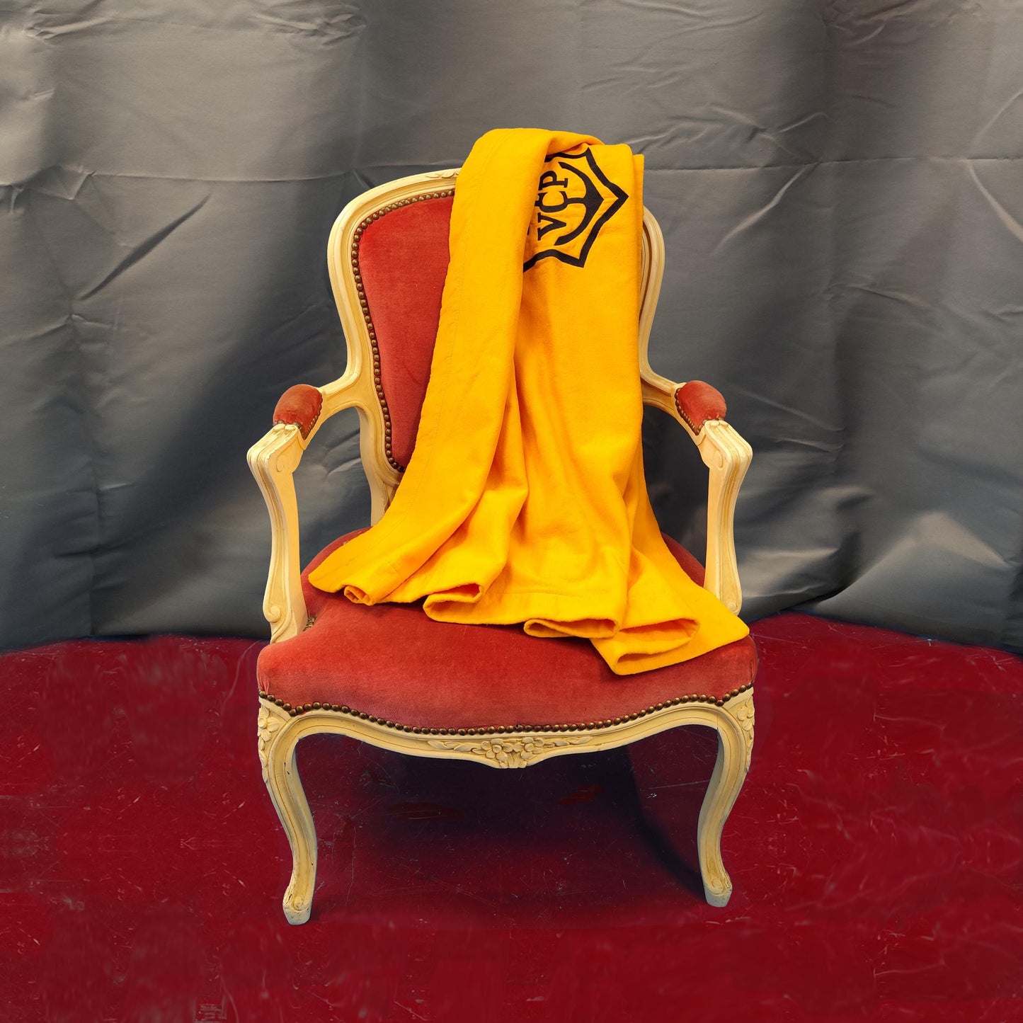 RARE Plaid couverture de lit en Polycoton Champagne Veuve Clicquot Vintage 1980