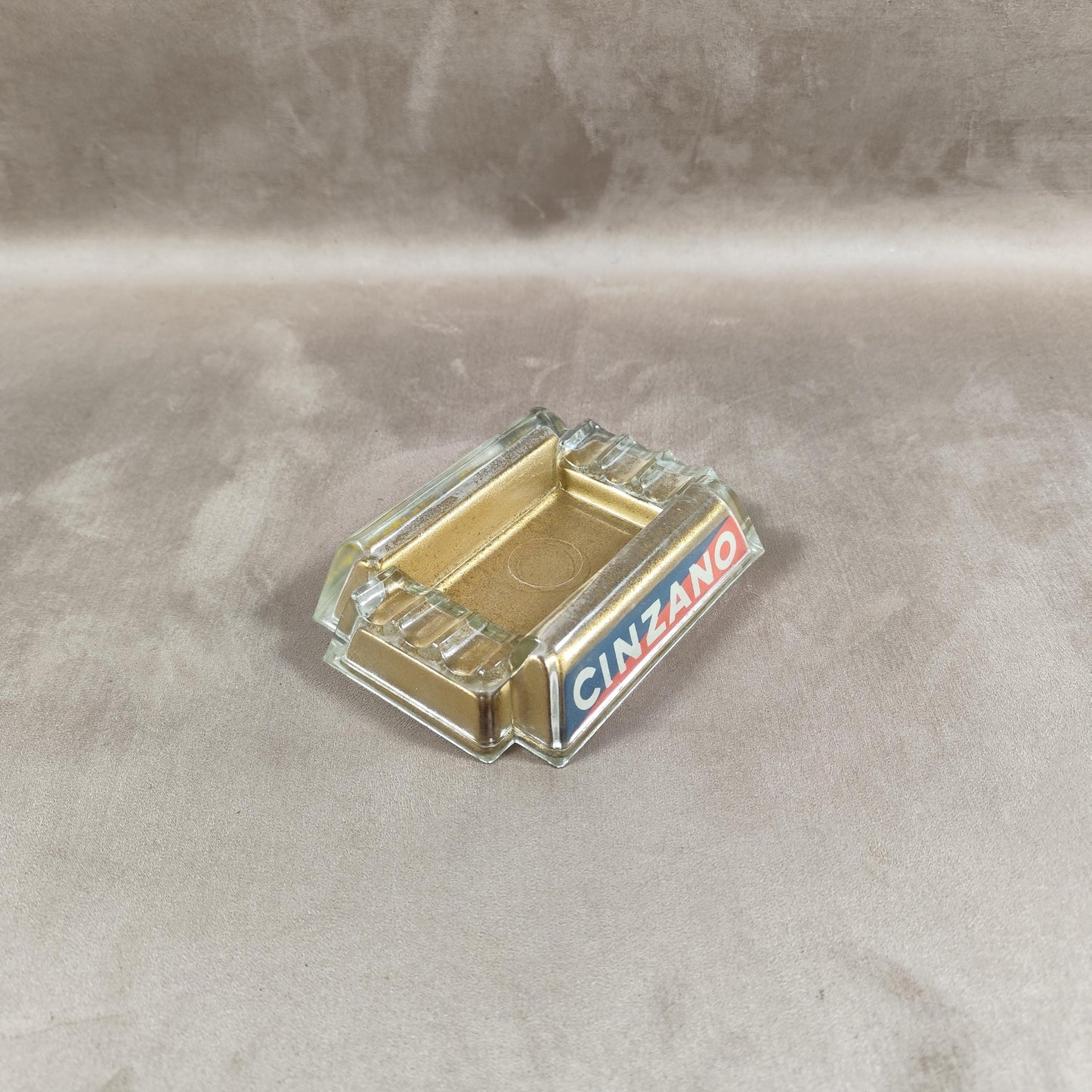 Cendrier publicitaire Cinzano en verre Made in France Vintage 1960