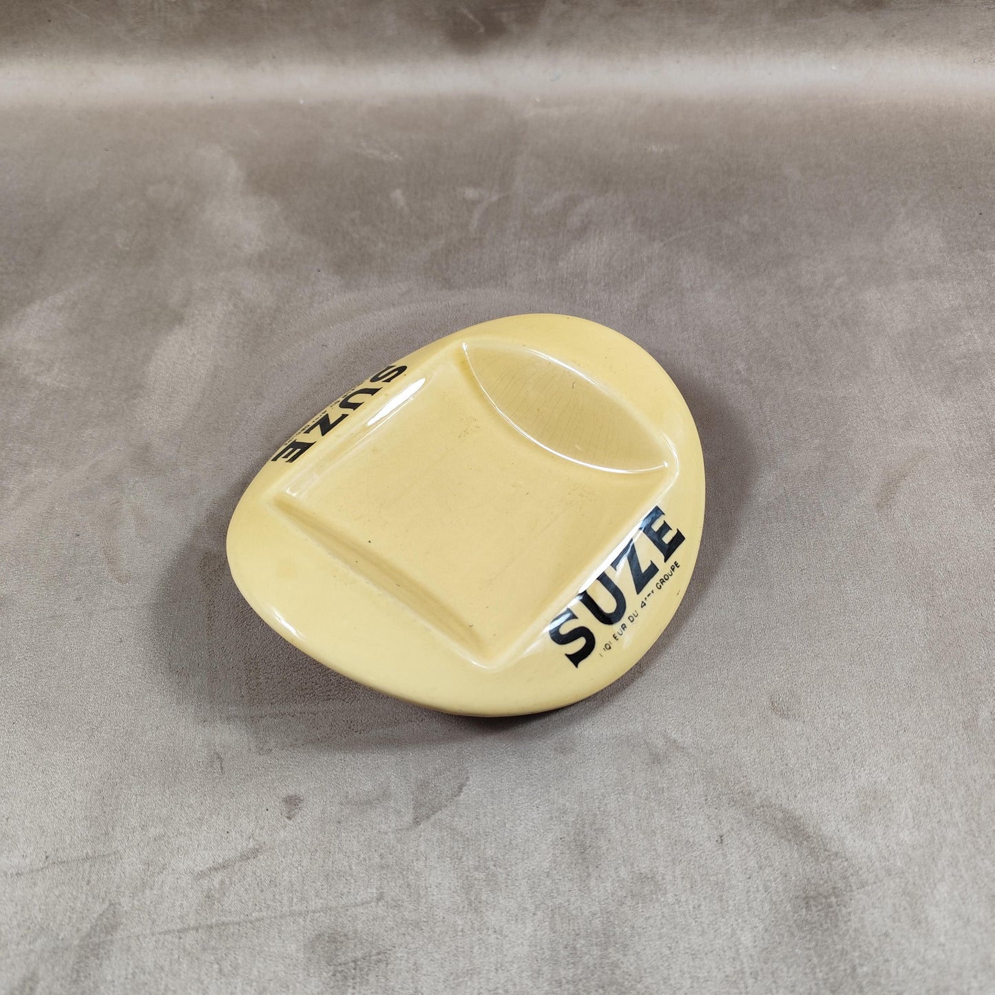 RARE Cendrier ramasse monnaie en céramique jaune Suze par GIEN Made in France Vintage 1970