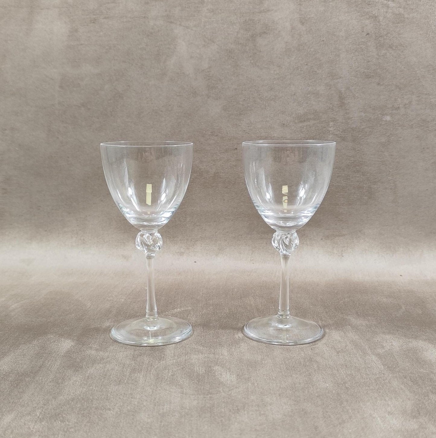Lot de 2 verres DAUM en cristal Made in France Vintage 1960