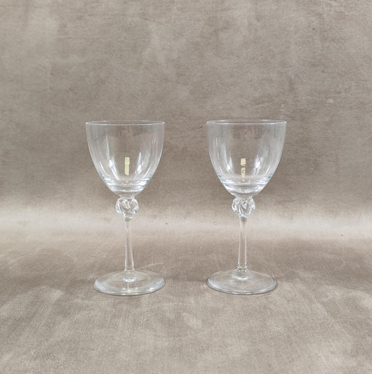 Lot de 2 verres DAUM en cristal Made in France Vintage 1960