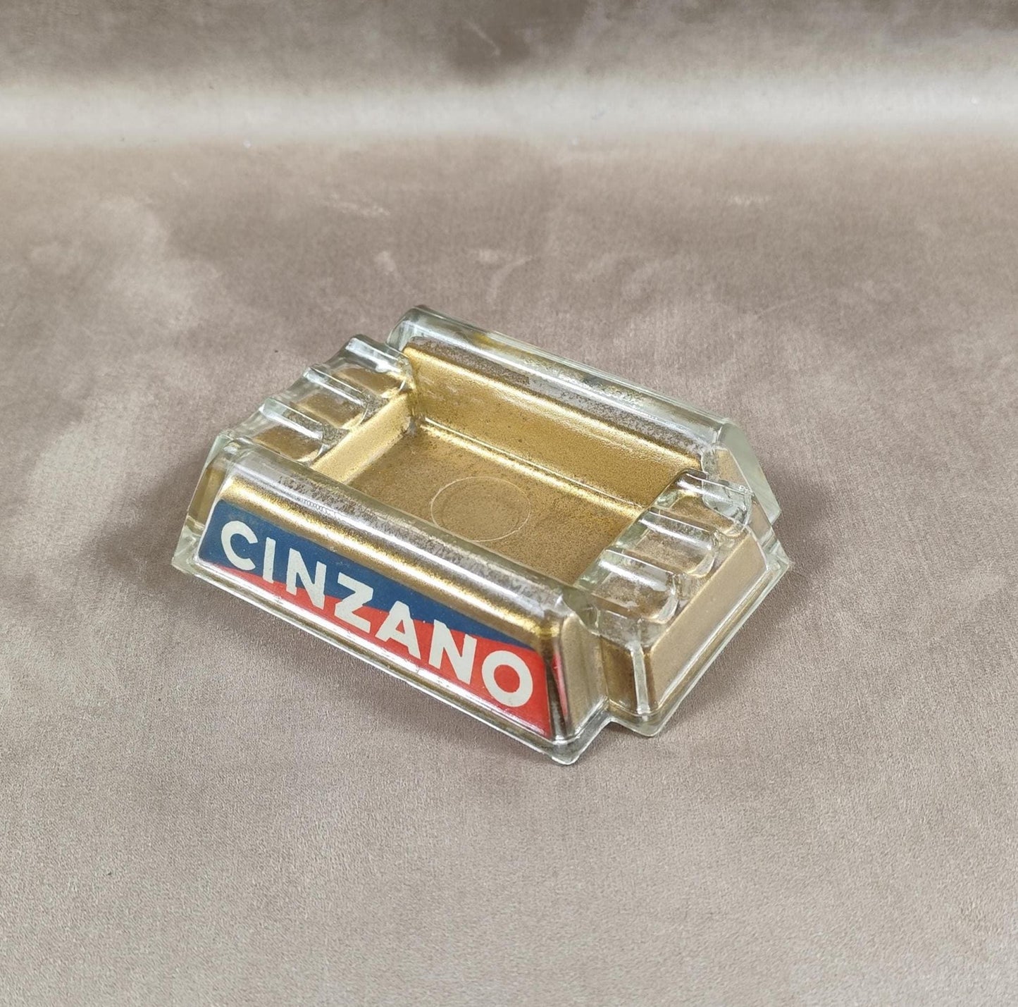 Cendrier publicitaire Cinzano en verre Made in France Vintage 1960