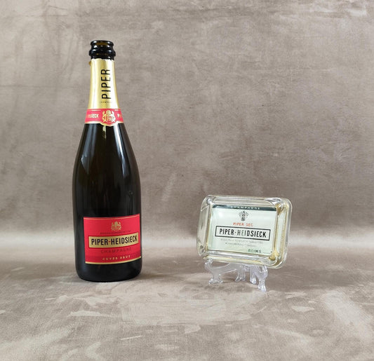 Cendrier publicitaire Champagne Piper-Heidsieck en verre Made in France Vintage 1950