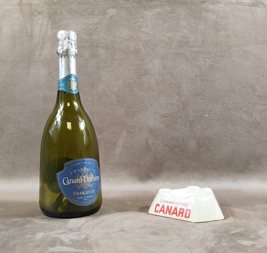 Cendrier publicitaire en faience Champagne CANARD Made in France Vintage 1900