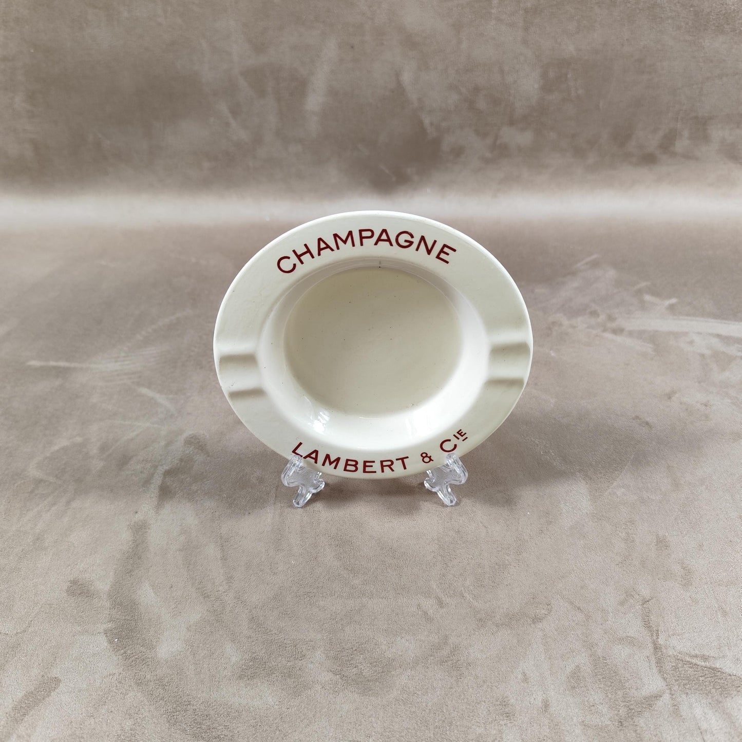 Cendrier Publicitaire en Faïence K et G Lunéville, Champagne Lambert & Cie, Made in France, Vintage 1980