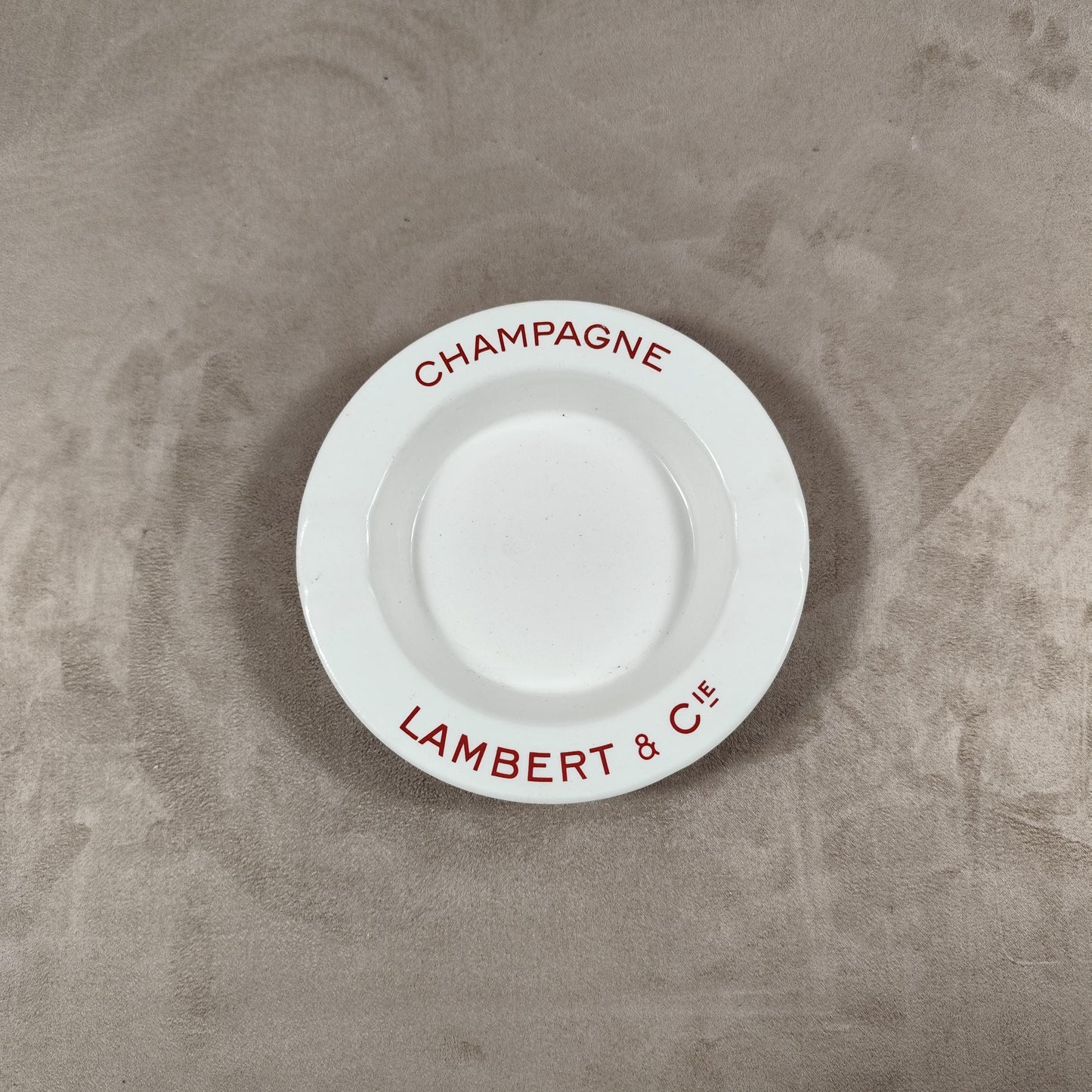 Cendrier Publicitaire en Faïence K et G Lunéville, Champagne Lambert & Cie, Made in France, Vintage 1980