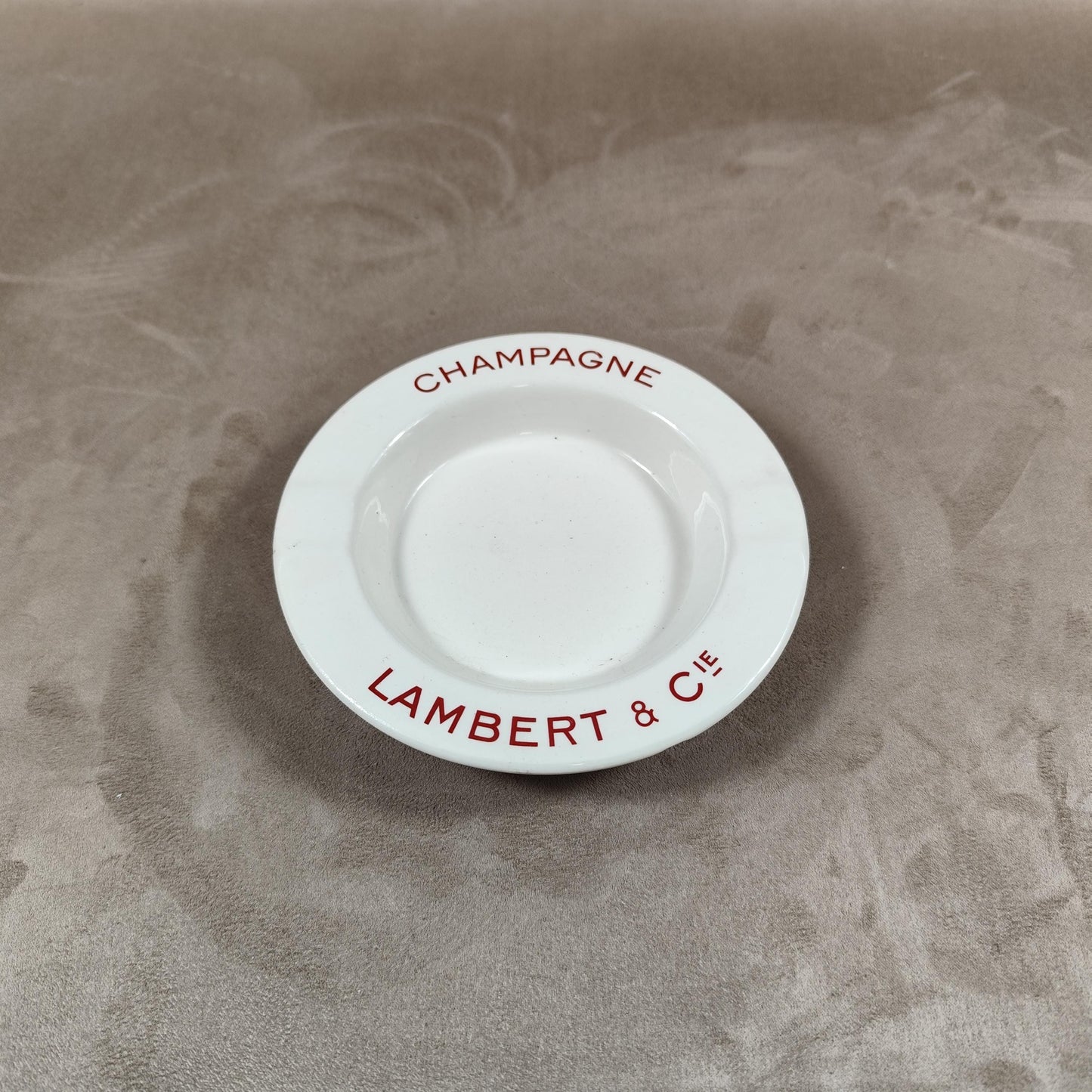 Cendrier Publicitaire en Faïence K et G Lunéville, Champagne Lambert & Cie, Made in France, Vintage 1980