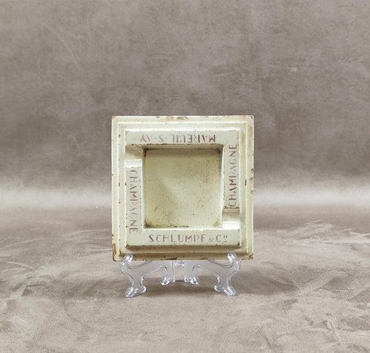 RARE Cendrier champagne Schlumpf & co en faience Made in France Vintage 1950