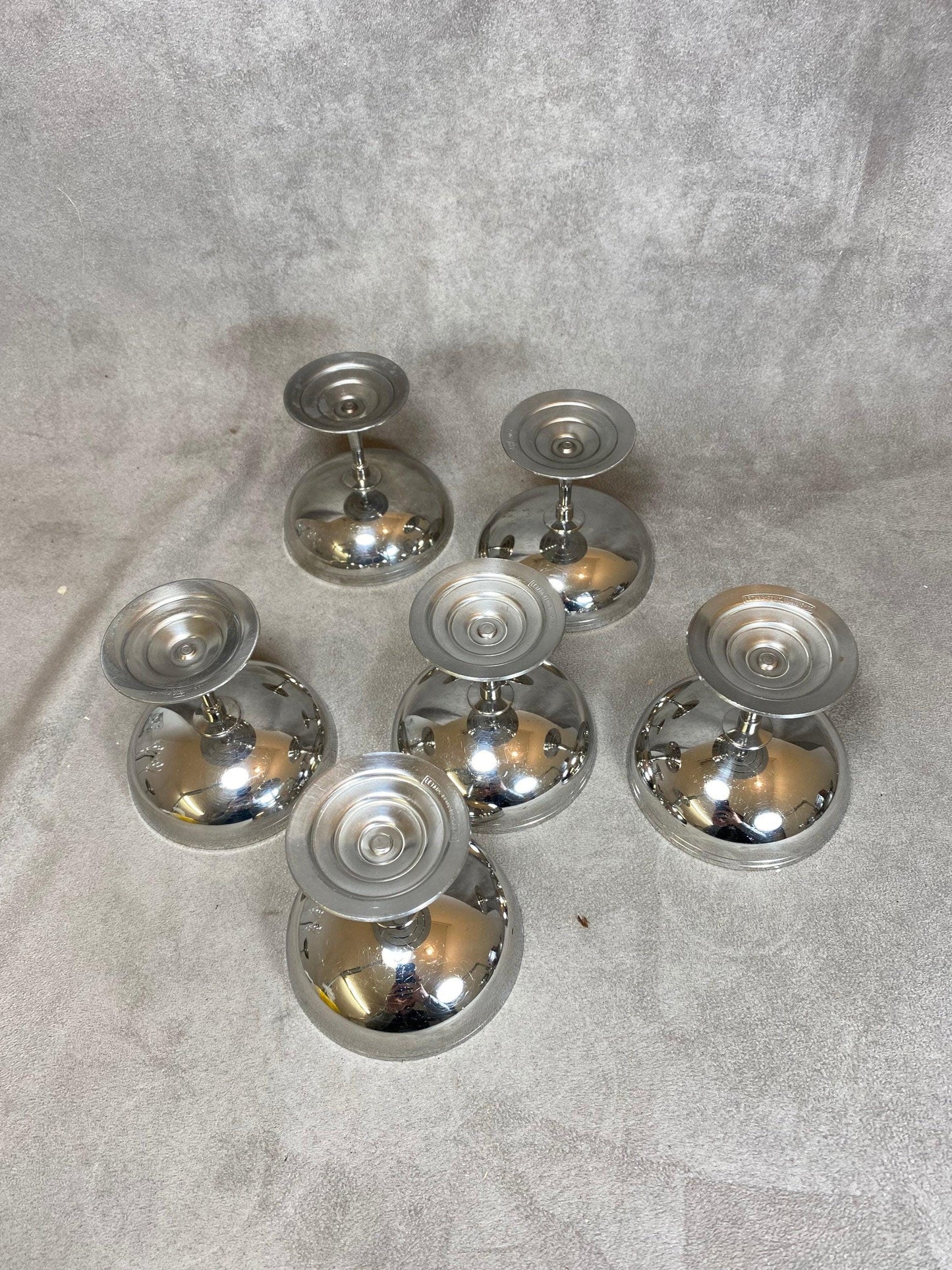 Lot de 6 coupes à glace Letang Remy en inox 18/10 vintage Made in France