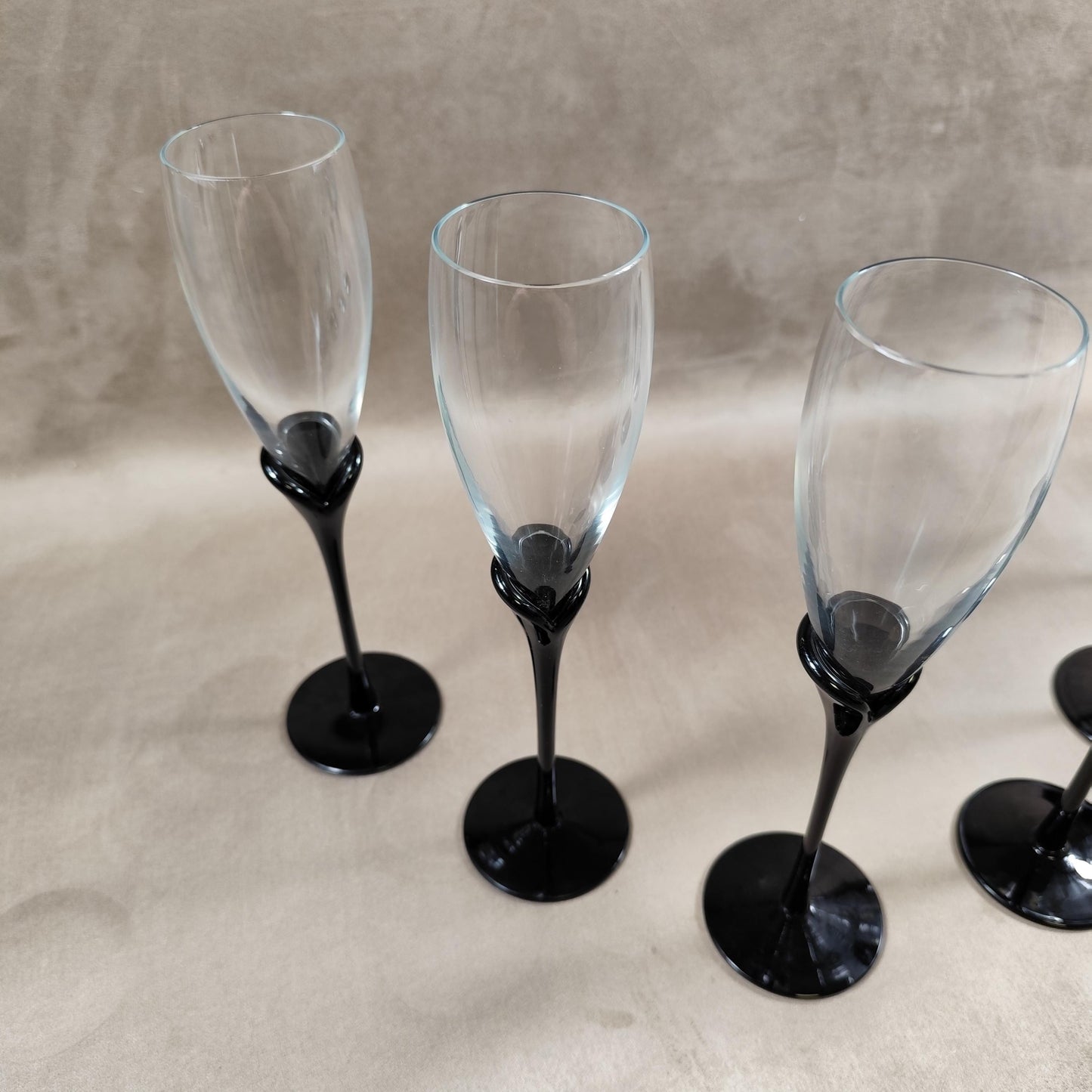 Ensemble de 6 flûtes à Champagne Amaryllis par Colony soufflé bouche Vintage 1960