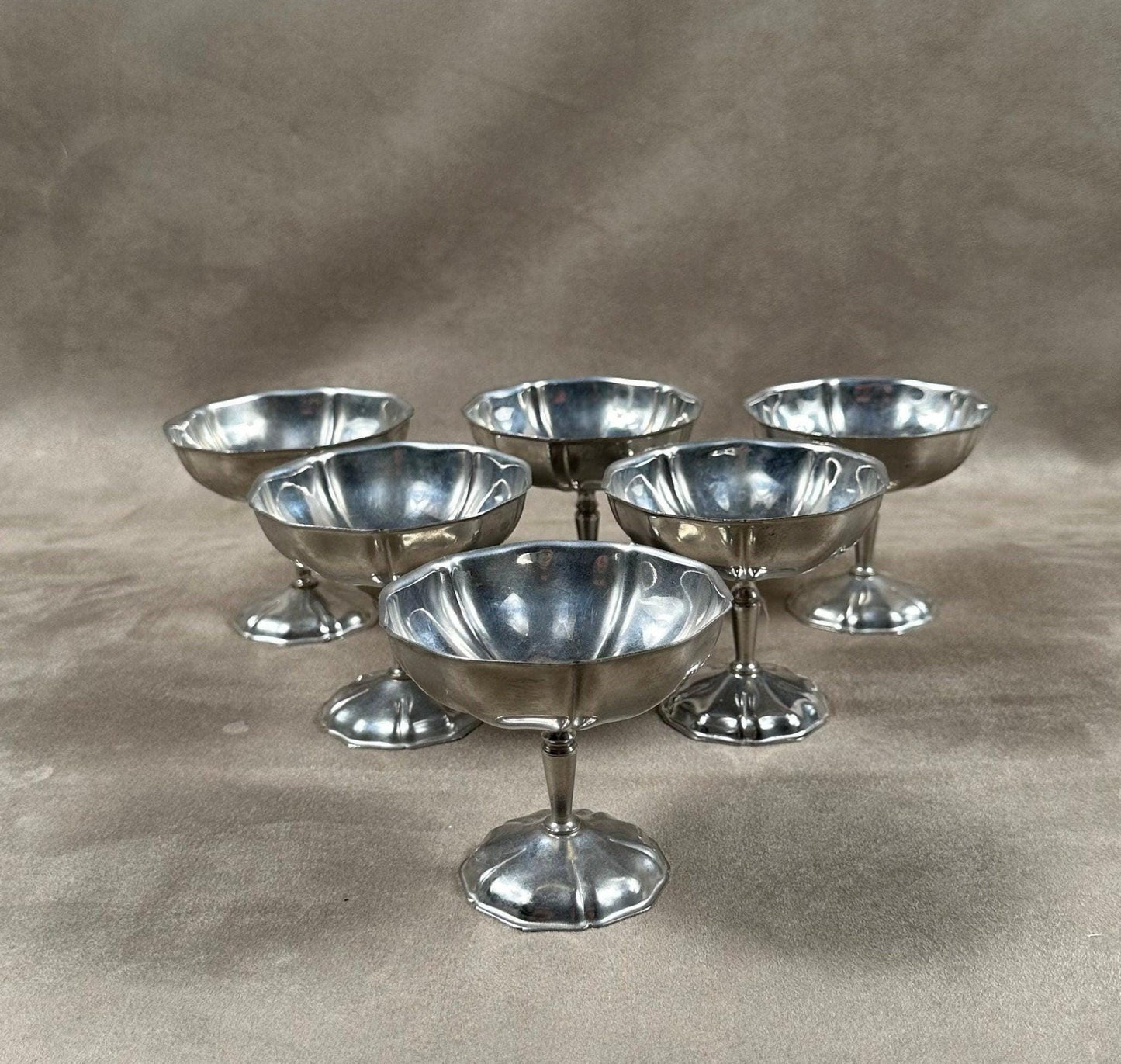 Lot de 6 coupes à glace en inox 18/10 vintage Made in France