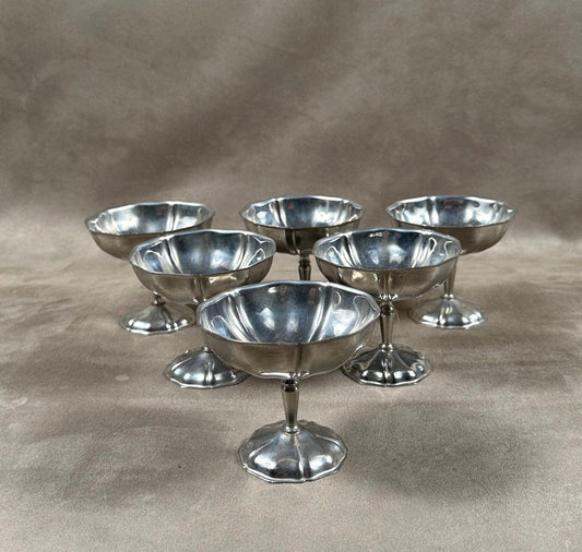 Lot de 6 coupes à glace en inox 18/10 vintage Made in France