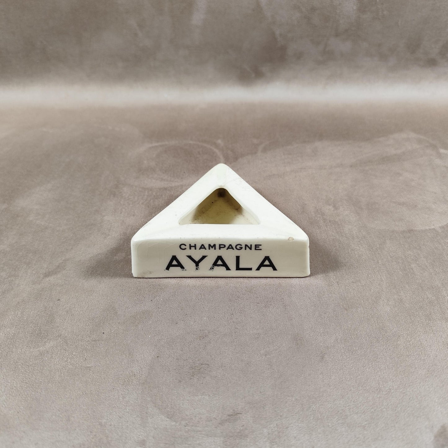 Cendrier Publicitaire en Faïence Champagne Ayala par Keller et Guerin Made in France Vintage 1970
