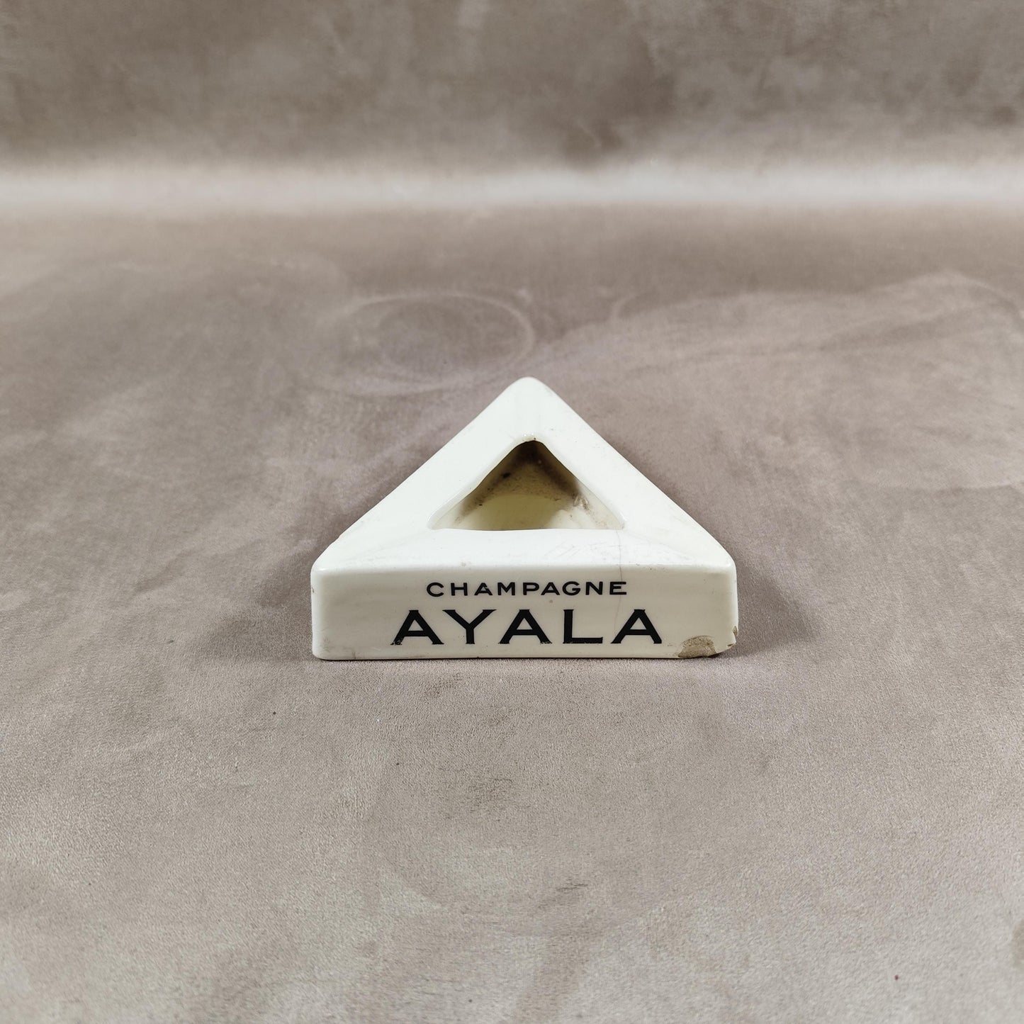 Cendrier Publicitaire en Faïence Champagne Ayala par Keller et Guerin Made in France Vintage 1970