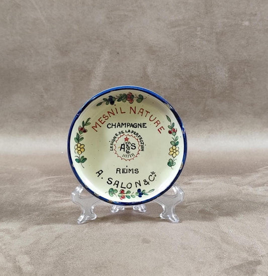 RARE Magnifique Cendrier champagne Salon en faïence Renolleau Made in France Vintage 1960