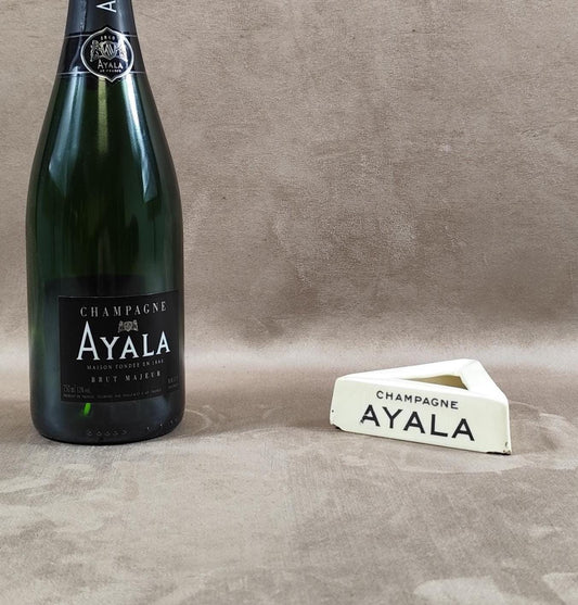 Cendrier Publicitaire en Faïence Champagne Ayala par Keller et Guerin Made in France Vintage 1970