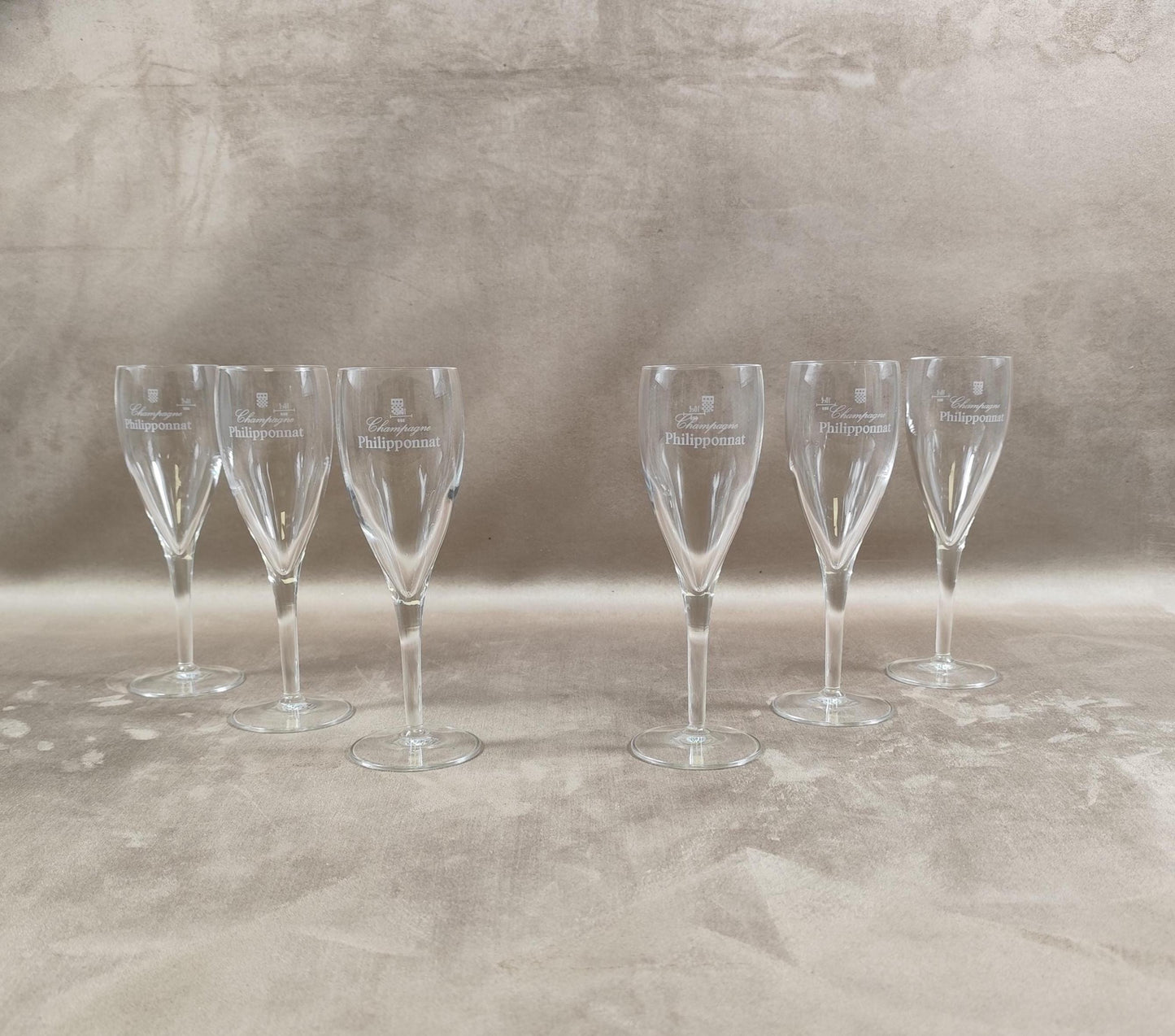 Lot de 6 Flûtes Champagne Philipponnat Made in France Vintage 1970