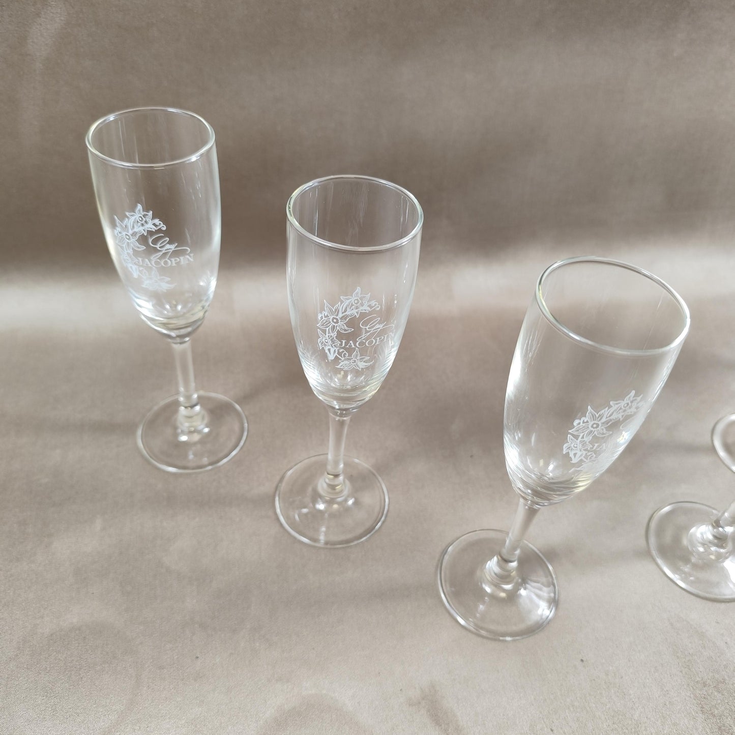Lot de 6 flutes Champagne Guy Jacopin Made in France Vintage 1980