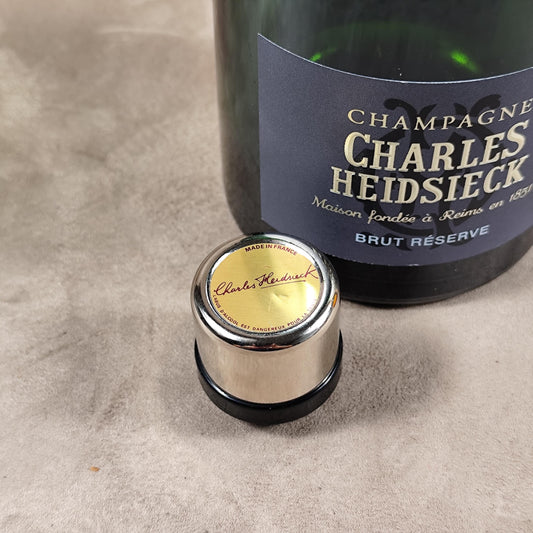 Bouchon stoppeur en métal pour bouteille de Champagne Charles Heidsieck Made in France Vintage 1990