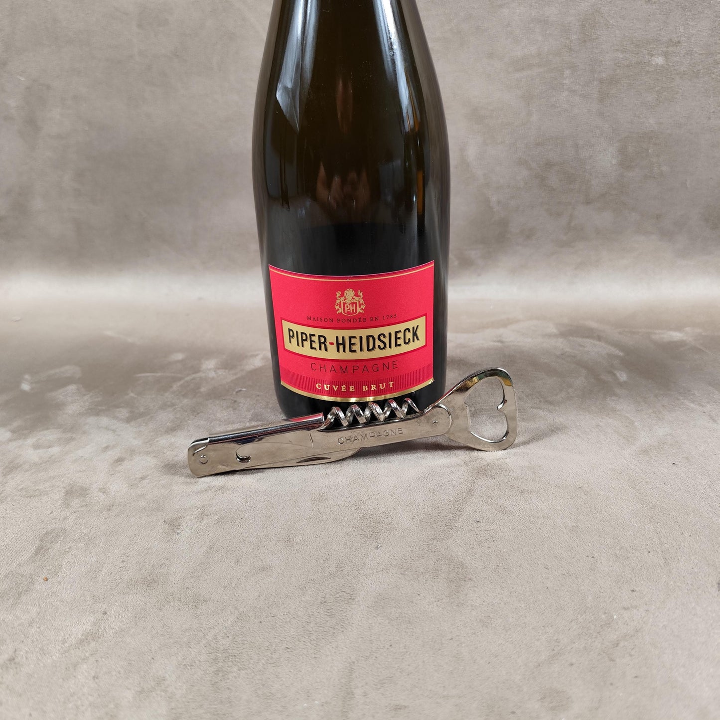 Décapsuleur, Tire-bouchon Champagne Piper-Heidsieck en acier Made in France Vintage 1980
