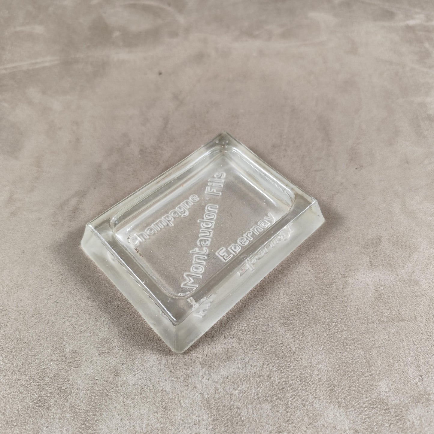 Cendrier Publicitaire Champagne Montaudon Fils en verre Made in France Vintage 1970